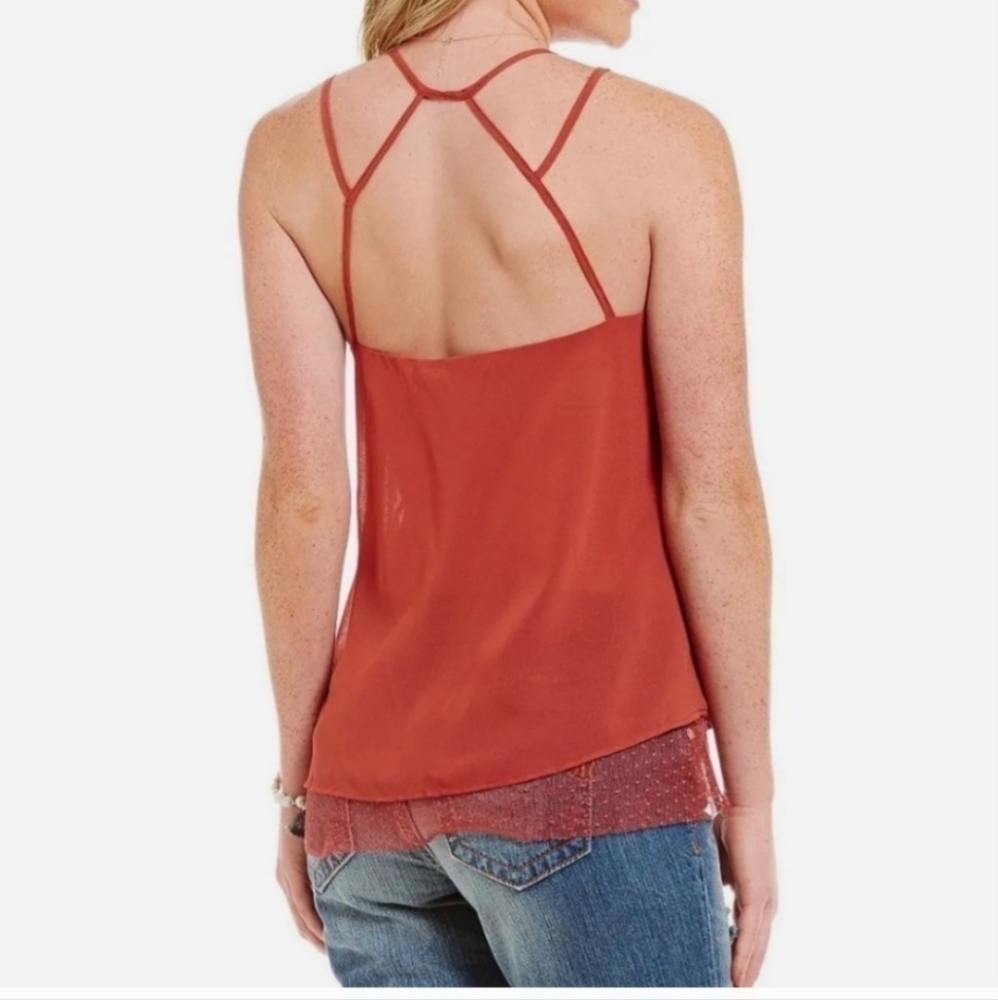 Miss Me Strappy Embroidered Aztec Print Open Back Tank Top Size Large Festival - Picture 4 of 10